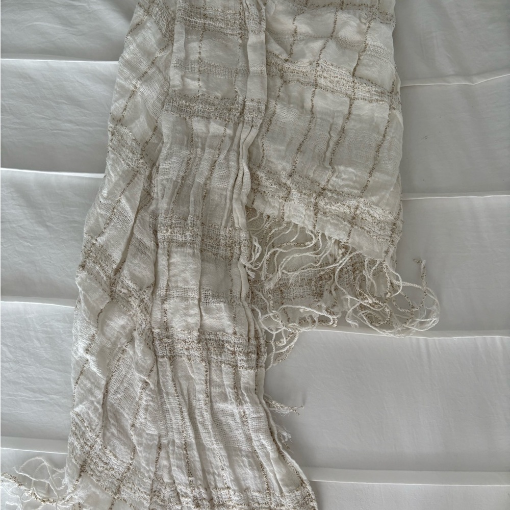 Zara White Textured Woven Skirt size small